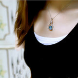 Multi Color Heart In Bottle Crystal Necklace