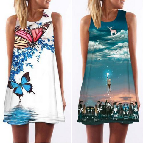 Summer Print Women Dress