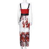 Plus Size Women Floral Printed Long Dress