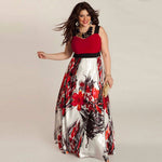 Plus Size Women Floral Printed Long Dress