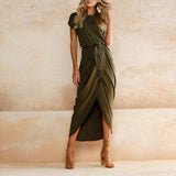 O-neck Sort Sleeve Dress