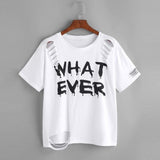 WHAT EVER Printed T-shirt