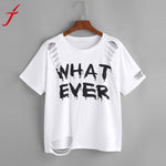 WHAT EVER Printed T-shirt