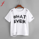 WHAT EVER Printed T-shirt