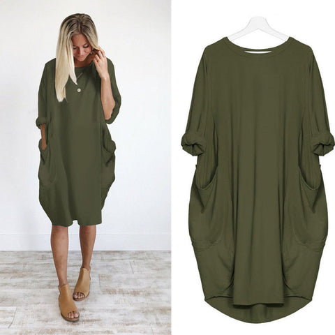 Pocket Loose Dress (Plus Size)