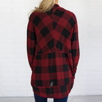 Long Autumn Lattice Print Coat