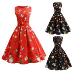 Christmas Print Party Dress