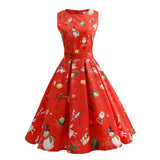 Christmas Print Party Dress