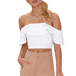 Sexy Ruffle Shirt Off Shoulder