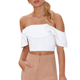 Sexy Ruffle Shirt Off Shoulder