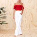 Sexy Ruffle Shirt Off Shoulder