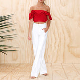 Sexy Ruffle Shirt Off Shoulder