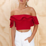 Sexy Ruffle Shirt Off Shoulder