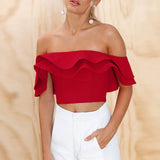 Sexy Ruffle Shirt Off Shoulder