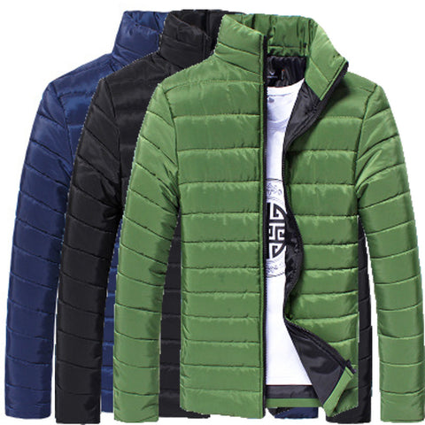 Men Cotton Stand Winter Jacket