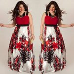 Plus Size Women Floral Printed Long Dress