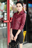 Black Slim PU Leather Jacket