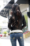Black Slim PU Leather Jacket
