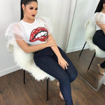 Cartoon Lip Print Top