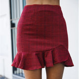 Conmoto Wine Red Vintage Casual Skirt