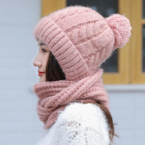 Winter Hooded Knitted Hat