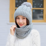 Winter Hooded Knitted Hat