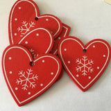10pcs/set White Red Christmas Tree Wooden Ornaments