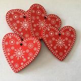 10pcs/set White Red Christmas Tree Wooden Ornaments