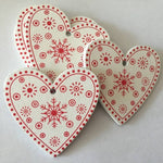 10pcs/set White Red Christmas Tree Wooden Ornaments