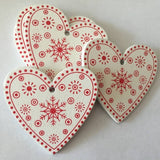 10pcs/set White Red Christmas Tree Wooden Ornaments