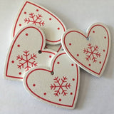 10pcs/set White Red Christmas Tree Wooden Ornaments