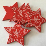 10pcs/set White Red Christmas Tree Wooden Ornaments
