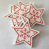 10pcs/set White Red Christmas Tree Wooden Ornaments