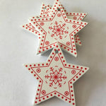 10pcs/set White Red Christmas Tree Wooden Ornaments