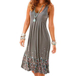 Sleeveless Floral Print Loose Dress Fashion Six Colors Casual Women Dress Robe Femme Ete 2018 Sexy Dress Plus Size S-5XL