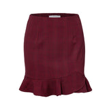 Conmoto Wine Red Vintage Casual Skirt