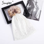 Fur Ball Knitted Hats