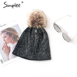 Fur Ball Knitted Hats