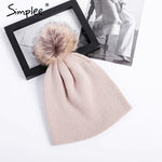 Fur Ball Knitted Hats