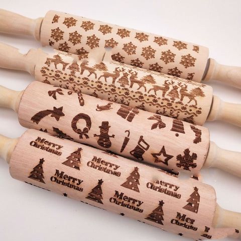 Christmas Wooden Rolling Pins